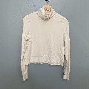 ATHLETA pale pink crop turtleneck sweatshirt size XS